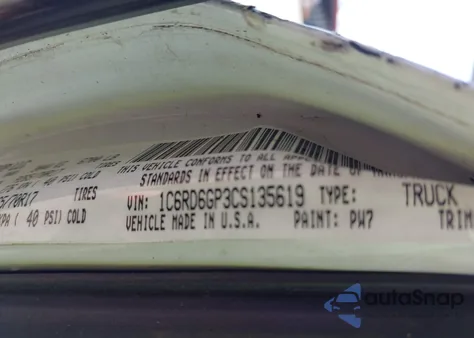 2012 Ram 1500 Slt z USA, uszkodzony, nr VIN 1C6RD6GP3CS135619